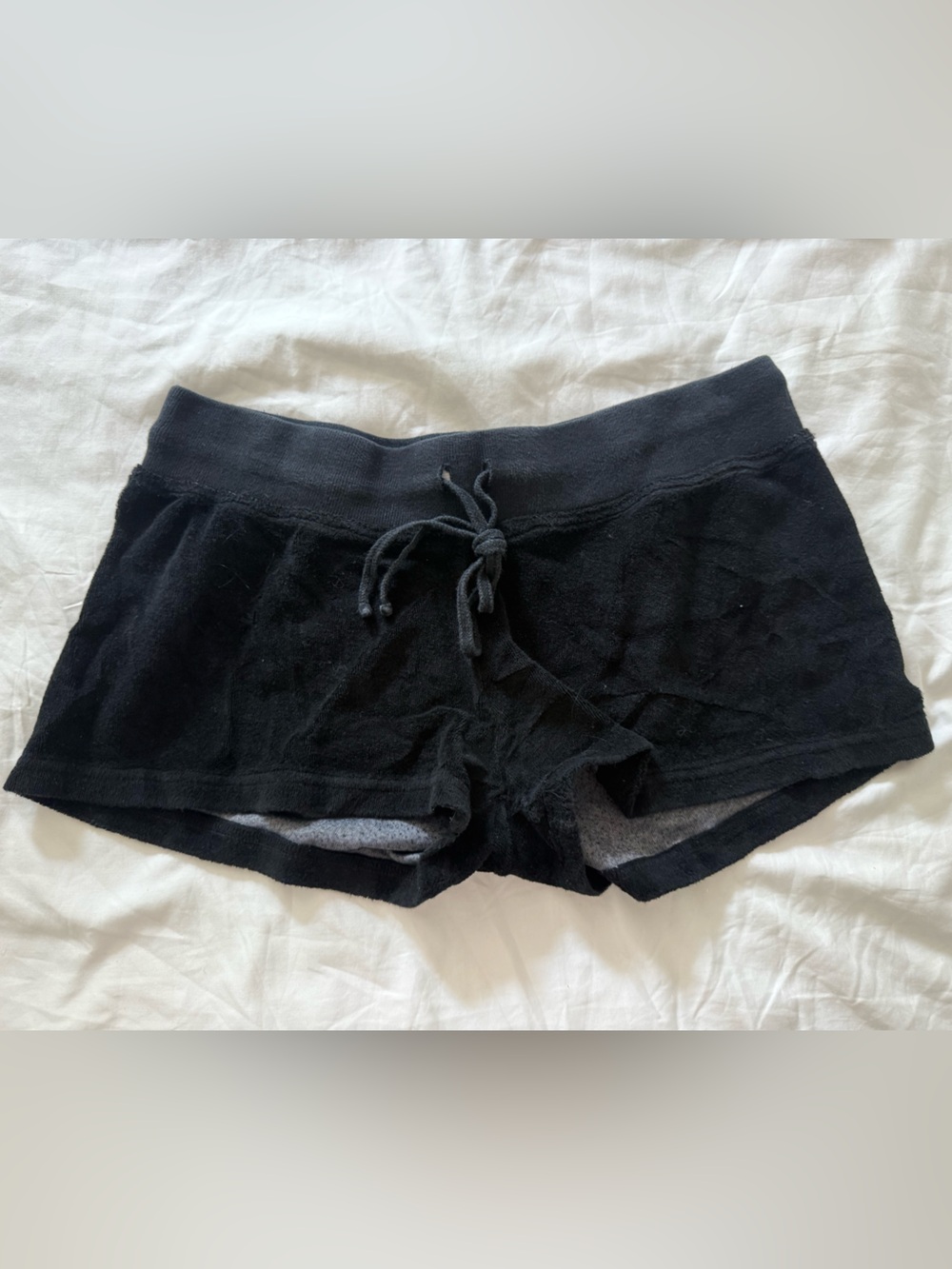 Hard tail Black Cozy Terry Knit Drawstring Lounge Shorts